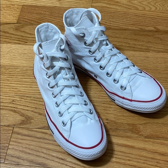 Converse Shoes - Converse All Star White High Top Chuks Size 9